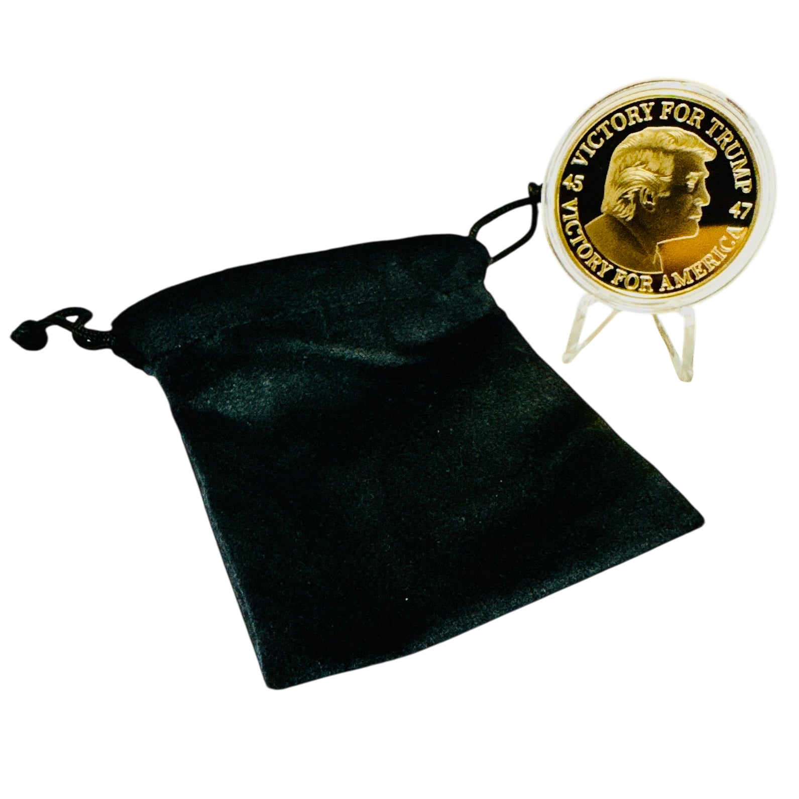 President Trump Victory Coin with Black Velvet Bag