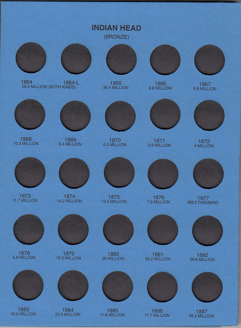 Whitman Folder: Indian Head Cents 1857-1909