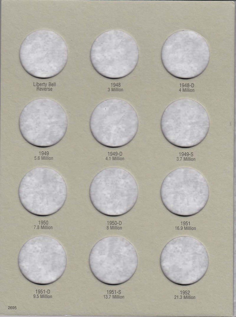 Harris Folder: Franklin Half Dollars 1948-1963