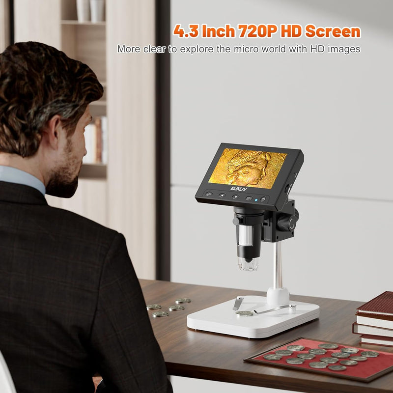 Tomlov 4.3 LCD Digital Microscope With SD Card 50x-1000x Magnification Coin 8 for sale online Tomlov 4.3 LCD Digital Microscope With SD Card 50x-1000x Magnification Coin 8 for sale online
