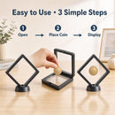 3D Black Floating Diagonal  Frame Display Case With Stand  -  LARGE