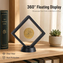 3D Black Floating Diagonal  Frame Display Case With Stand  -  LARGE