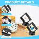 3D Black Floating Diagonal  Frame Display Case With Stand  -  SMALL