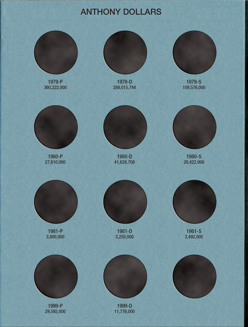 Whitman Folder: Eisenhower/Susan B Dollars- 1971-1999