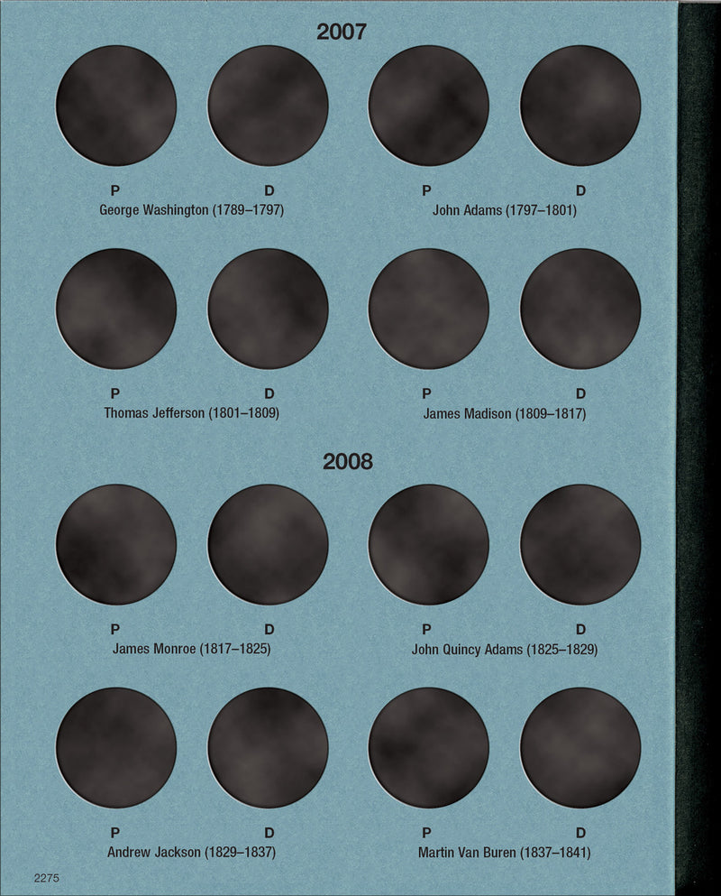 Whitman Folder Presidential Dollar Vol 1 P&D 2007-2011