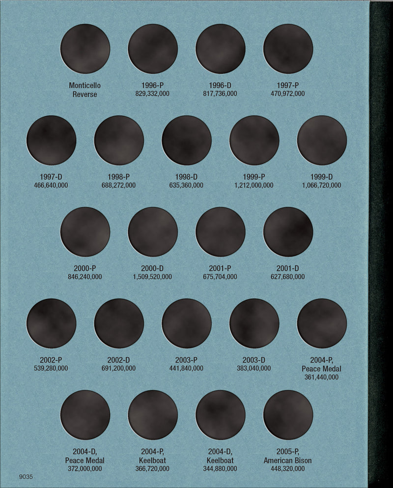 Whitman Folder: Jefferson Nickels #3: 1996-2025 #9035