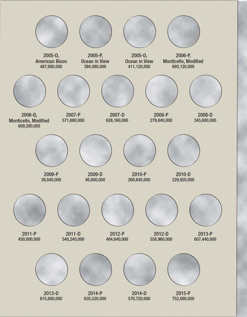 Harris Folder: Jefferson Nickels #3 1996-2025 #2681