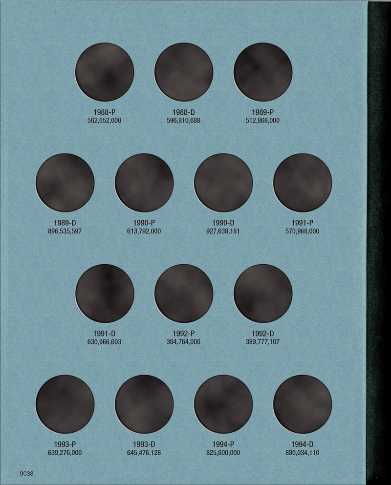 Whitman Folder: Washington Quarters #4: 1988-1998 #9038