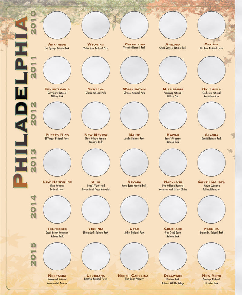 Whitman Folder: National Parks Quarter Four Panel 2010-2021 P&D