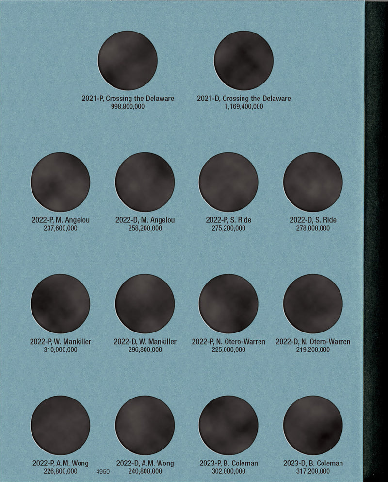 Whitman Folder: Crossing the Delaware and American Women Quarters Collection -