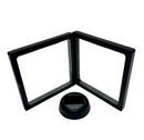 3D Black Floating Diagonal  Frame Display Case With Stand  -  LARGE