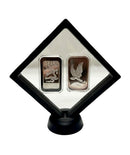 3D Black Floating Diagonal  Frame Display Case With Stand  -  LARGE