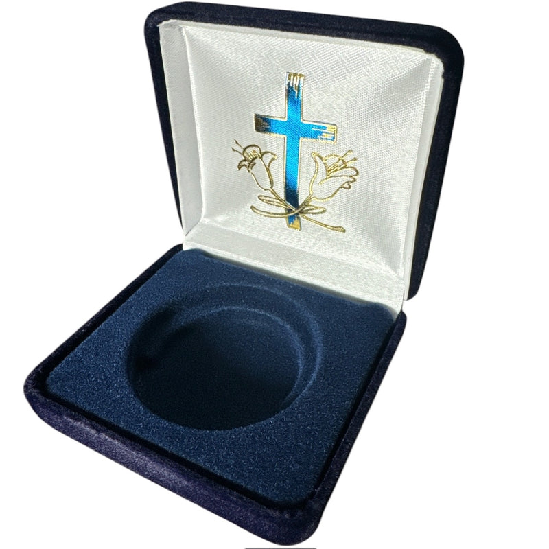 VSB1 Black Leatherette Display Box - Blue Cross