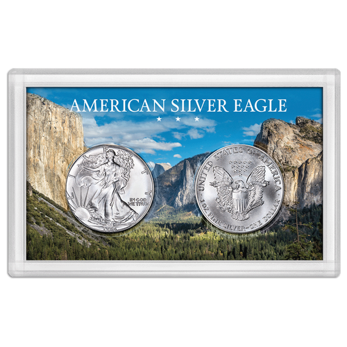 American Silver Eagle 3x5 Frosty Case, Mountain Forest - 40.6mm