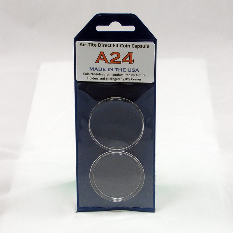 Black Capsule Tube & 20 Air-Tite 38mm Black Ring Coin Holders for Black Capsule Tube & 20 Air-Tite 38mm Black Ring Coin Holders for