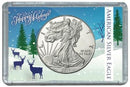 HE Harris Frosty Case for Silver Eagles: Happy Holidays - 40.6mm